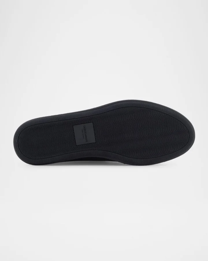 Men's Leather Monogram Slipper Loafers - Image 8