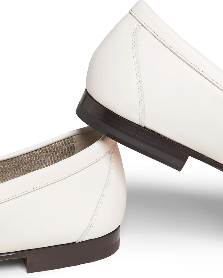 Men's Leather Penny Loafers - Bianco Calce - Size 7 - Image 5