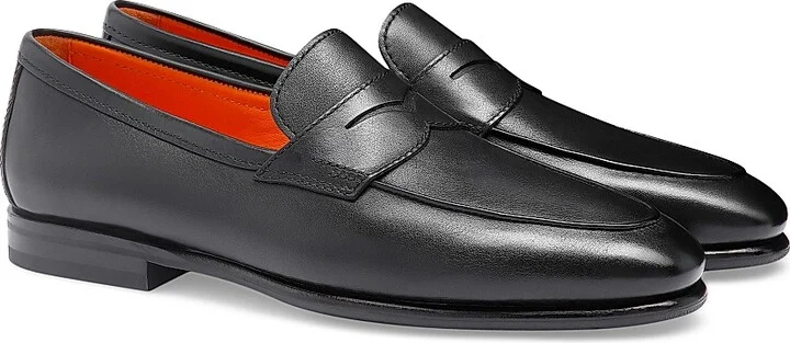 Men's Leather Penny Loafers - Black - Size 7 - Image 2