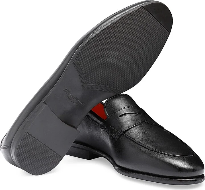 Men's Leather Penny Loafers - Black - Size 7 - Image 4