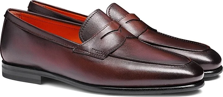 Men's Leather Penny Loafers - Black - Size 7 - Image 5