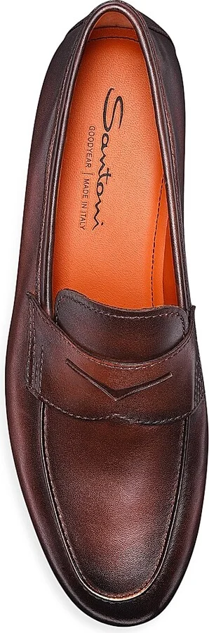 Men's Leather Penny Loafers - Black - Size 7 - Image 6