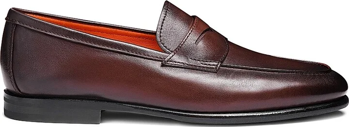 Men's Leather Penny Loafers - Black - Size 7 - Image 8