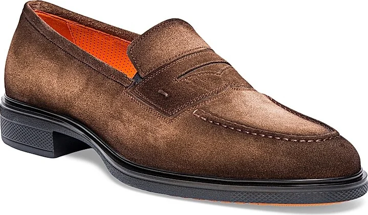 Men's Leather Penny Loafers - Brown - Size 9 - Image 2