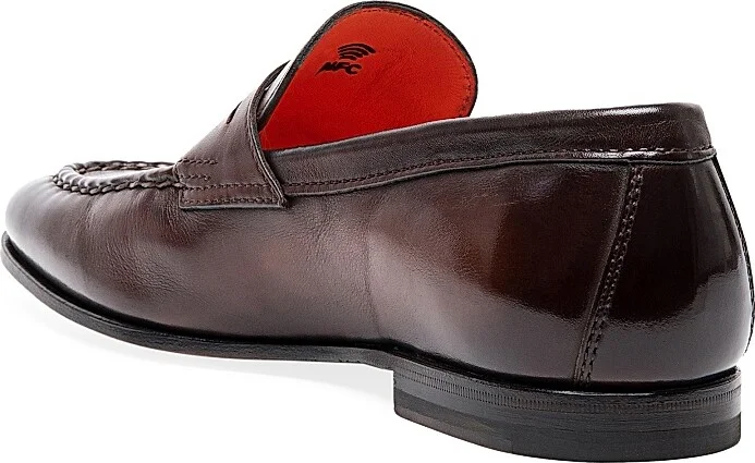 Men's Leather Penny Loafers - Dark Brown - Size 7 - Image 3