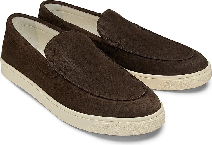 Men's Leather Slip-On Loafers - Dark Brown - Size 9 - Image 2