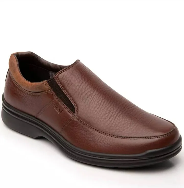 Men's Leather Slip-On Shoe In Tan