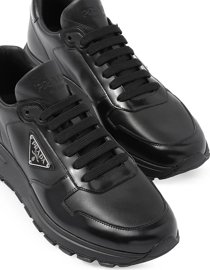 Men's Leather Sneakers - Black - Size 5 - Image 5