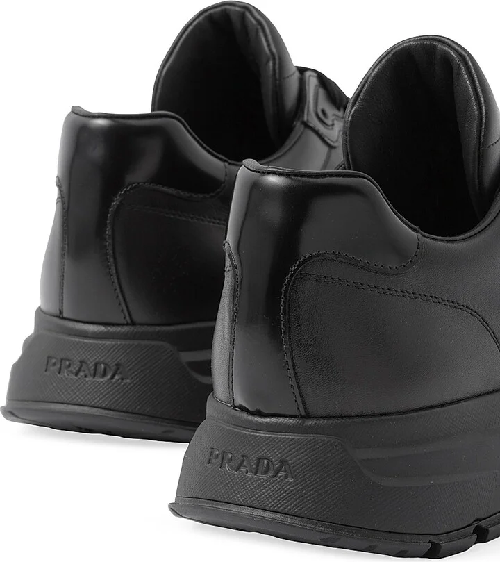 Men's Leather Sneakers - Black - Size 5 - Image 6