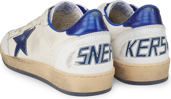 Men's Leather Sneakers - White Bluette - Size 8 - Image 3