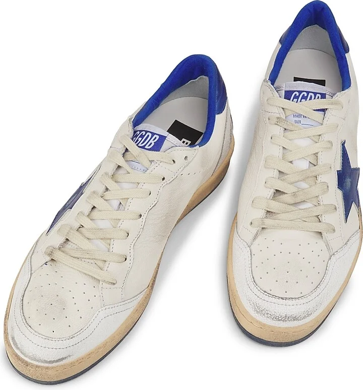Men's Leather Sneakers - White Bluette - Size 8 - Image 4