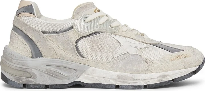 Men's Leather Sneakers - White Silver - Size 7