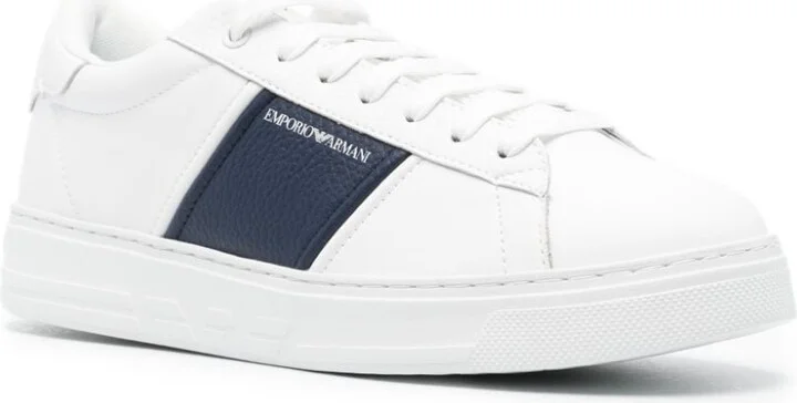 Men's Leather Sneakers With Logo Detail - Image 3