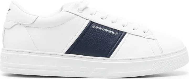 Men's Leather Sneakers With Logo Detail