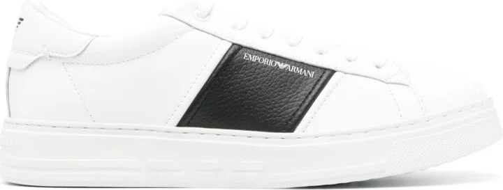 Men's Leather Sneakers With Logo Detail