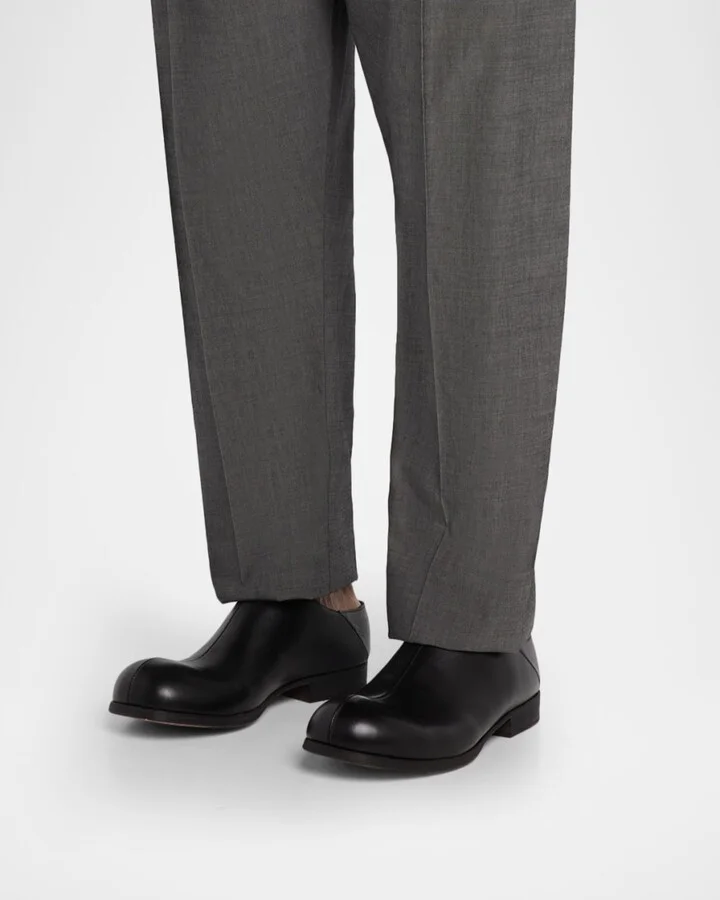 Men's Leather Split-Stitch Loafers - Image 5