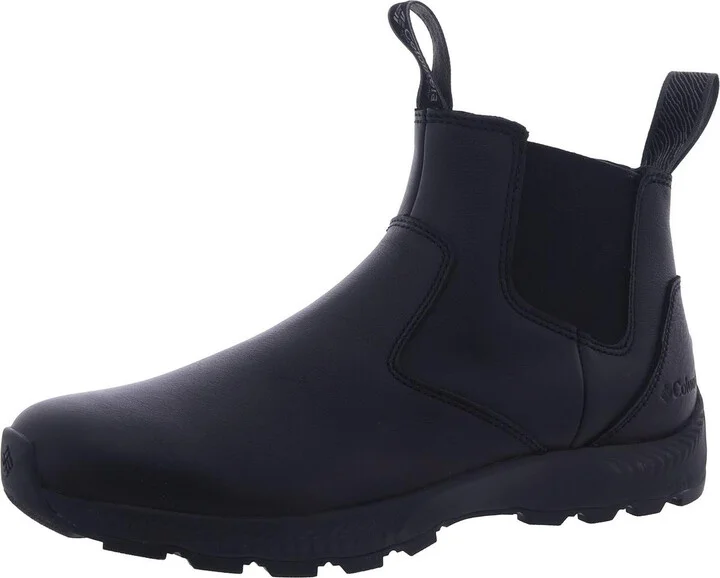 Mens Leather Stretch Chelsea Boots