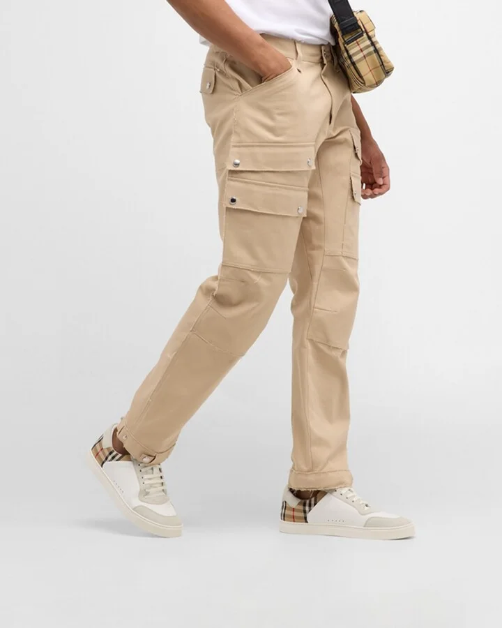 Men's Leather-Suede Check Sneakers - Image 6