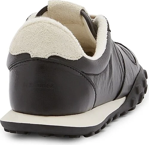 Men's Leather & Suede Low-Top Sneakers - Black - Size 6 - Image 3
