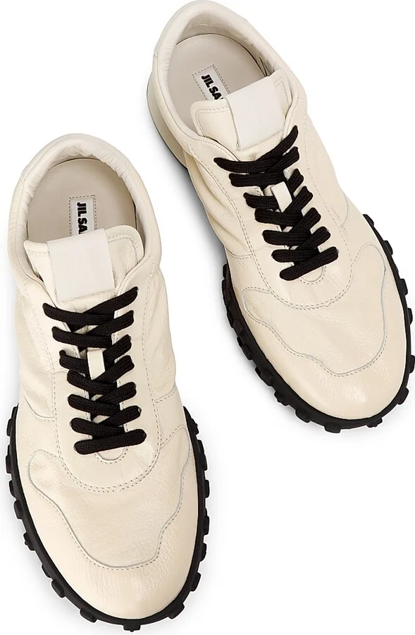 Men's Leather & Suede Low-Top Sneakers - Black - Size 6 - Image 9