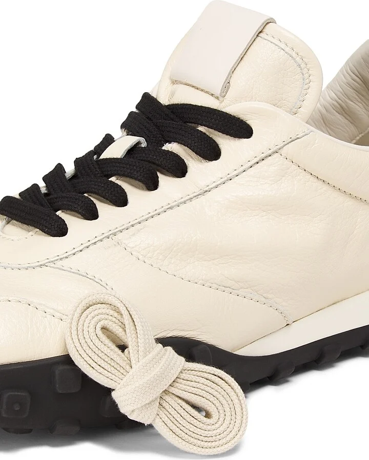 Men's Leather & Suede Low-Top Sneakers - Black - Size 6 - Image 10
