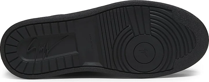 Men's Leather & Suede Low-Top Sneakers - Velvet Black - Size 7 - Image 6