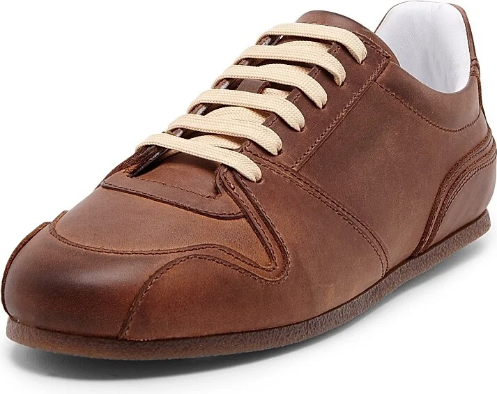 Men's Leather & Suede Sneakers - Nut - Size 7 - Image 2