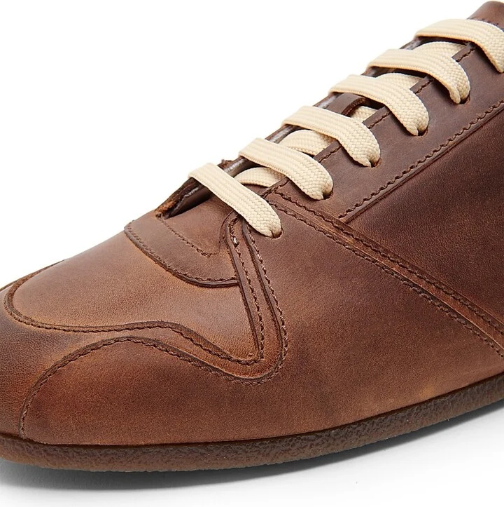 Men's Leather & Suede Sneakers - Nut - Size 7 - Image 5