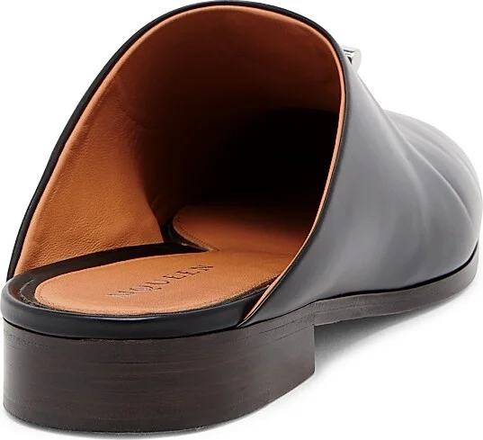 Men's Leather T-Bar Slip-On Loafers - Black Silver - Size 7 - Image 3