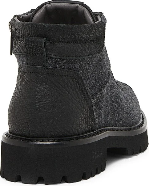 Men's Leather-Trimmed Wool-Blend Ankle Boots - Grey Black - Size 7 - Image 3