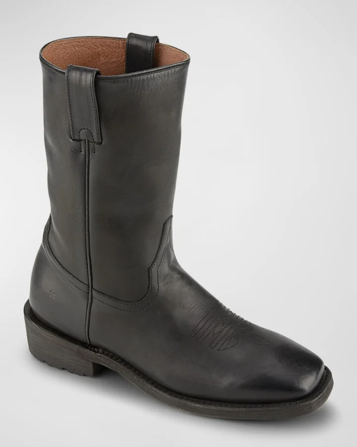 Men's Leather Western Boots - Image 3