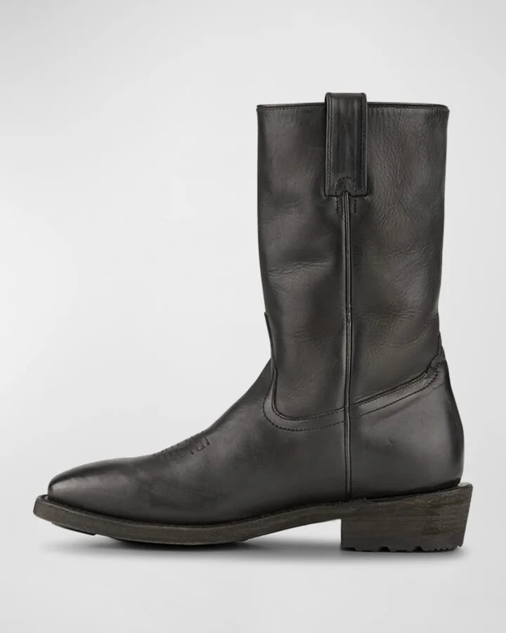 Men's Leather Western Boots - Image 5