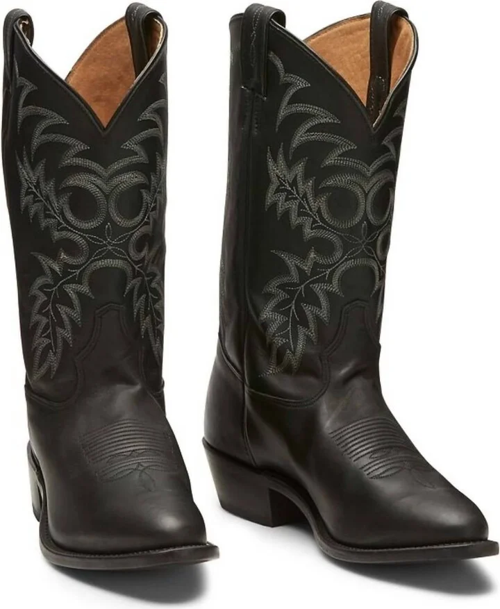 Men's Leather Western Boots In Onyx (Black)