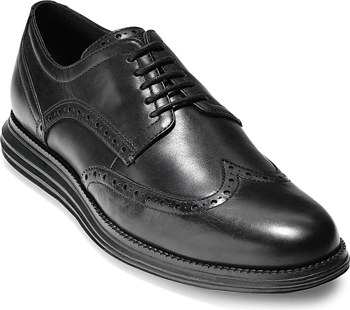 Men's Leather Wingtip Oxfords - Black - Size 11 - Image 2