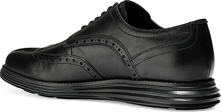 Men's Leather Wingtip Oxfords - Black - Size 11 - Image 3