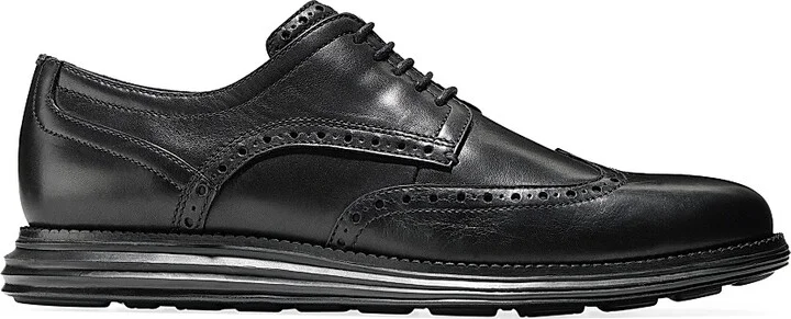 Men's Leather Wingtip Oxfords - Black - Size 11