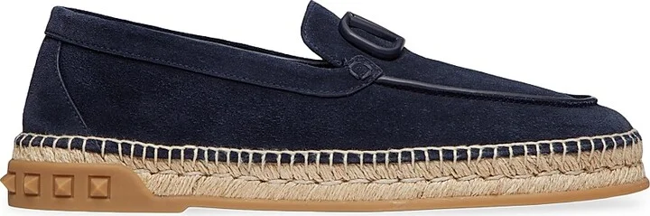 Men's Leisure Flows Espadrilles in Split Leather - Marine - Size 9
