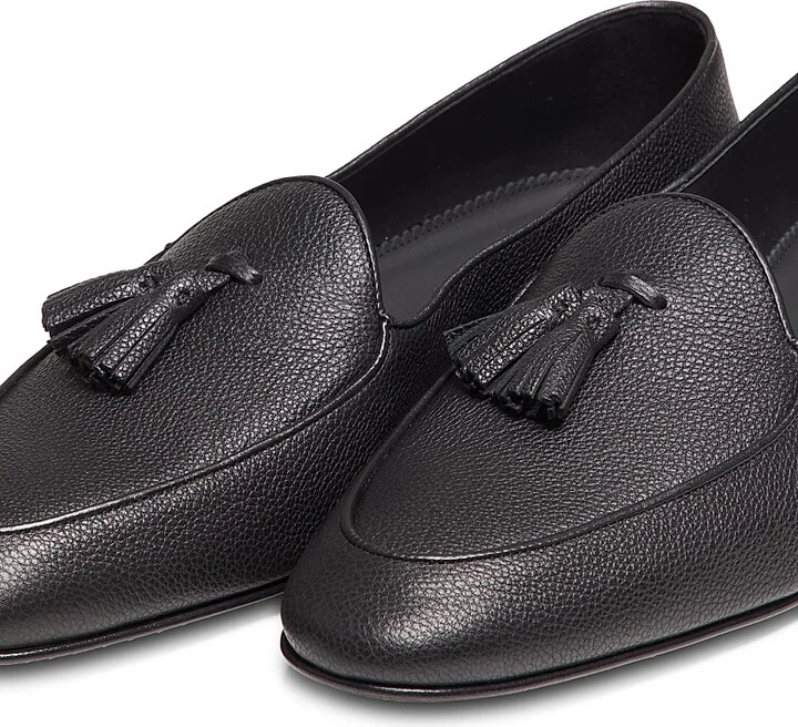 Men's Lennox Leather Tassel Loafers - Black - Size 8.5 - Image 2