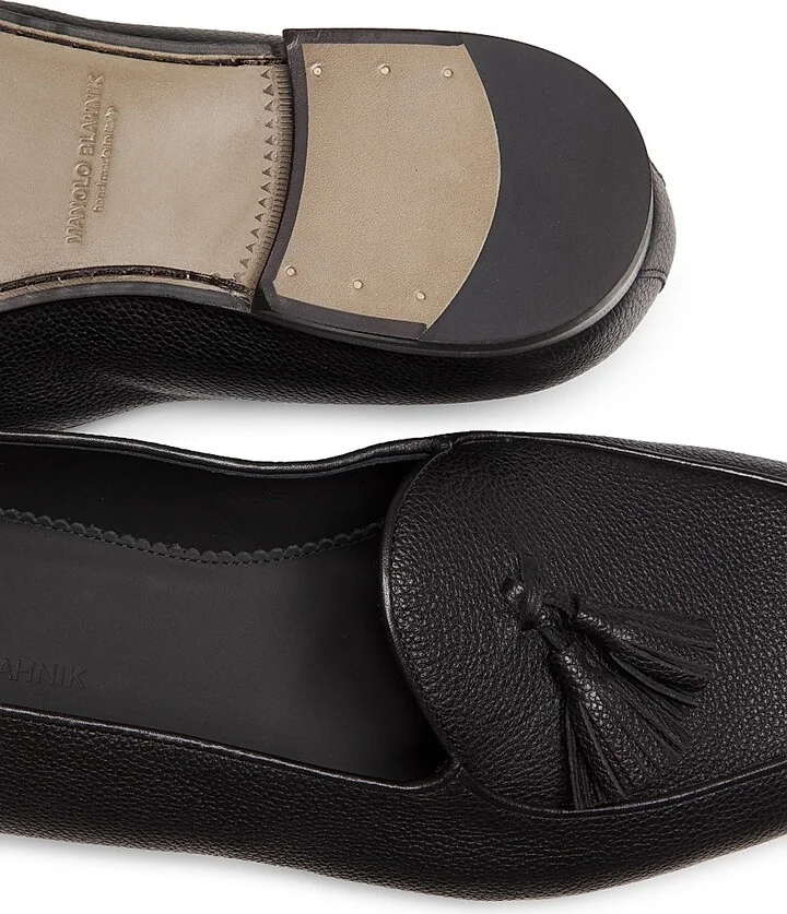 Men's Lennox Leather Tassel Loafers - Black - Size 8.5 - Image 4