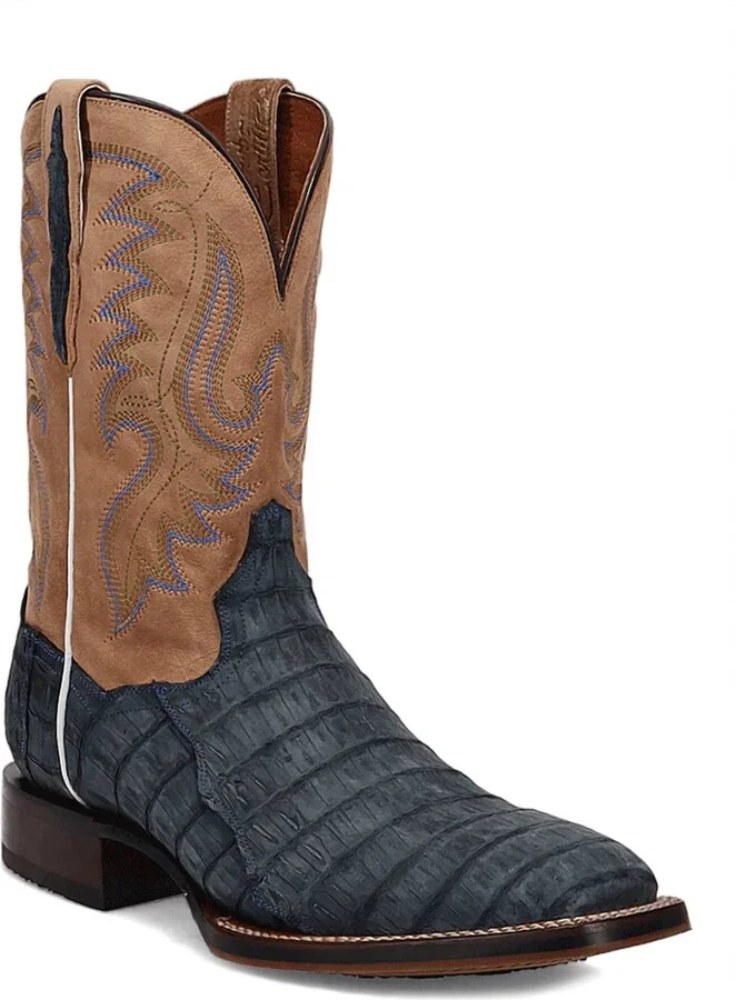 Men's Leon Caiman Exotic Cowboy Certified Boot In Denim/khaki