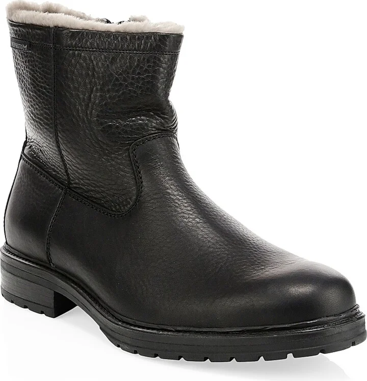 Men's Leonardo Leather & Shearling Boots - Dark Brown - Size 8 - Image 2