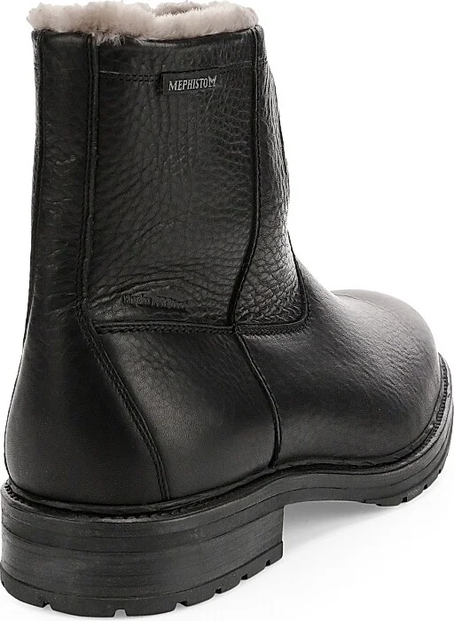 Men's Leonardo Leather & Shearling Boots - Dark Brown - Size 8 - Image 3