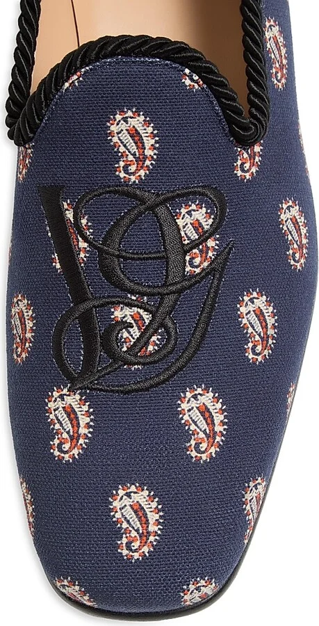 Men's Les Alcôvettes Loafers in Voyage Imaginaire Canvas Fabric - Blue - Size 9 - Image 5