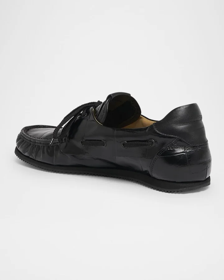 Men's Les Batto Croc-Embossed Leather Boat Shoes - Image 7