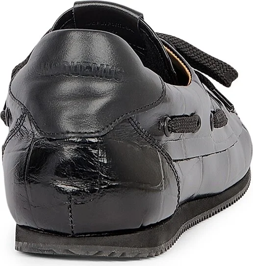 Men's Les Batto Crocodile-Embossed Leather Loafers - Black - Size 7 - Image 3