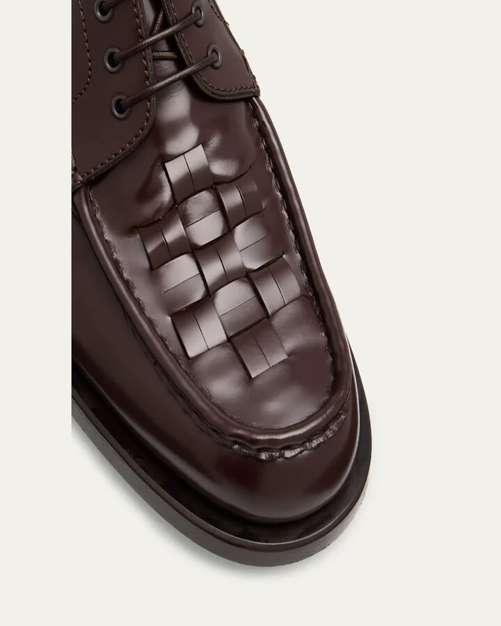 Men's Les Derbies Tressees Calfskin Derby Shoes - Image 5