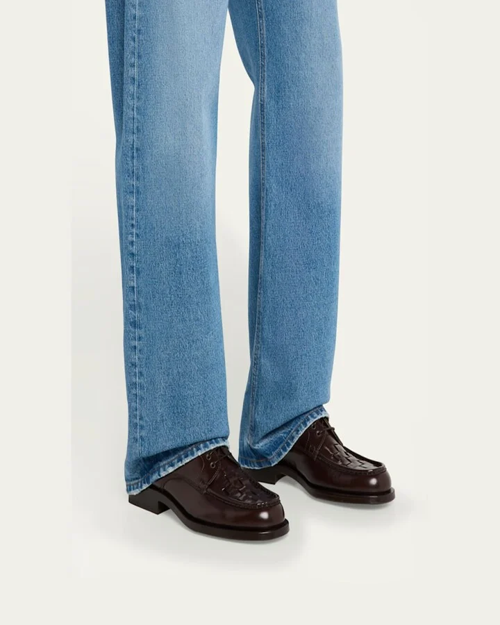 Men's Les Derbies Tressees Calfskin Derby Shoes - Image 7