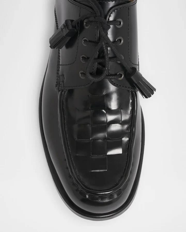 Men's Les Derbies Tressees Leather Derby Shoes - Image 4
