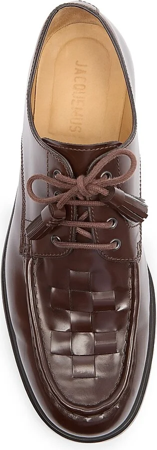 Men's Les Derbies Tressees Leather Derbys - Dark Brown - Size 8 - Image 4