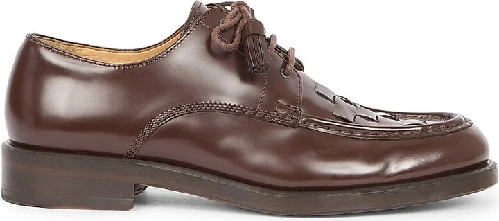 Men's Les Derbies Tressees Leather Derbys - Dark Brown - Size 8